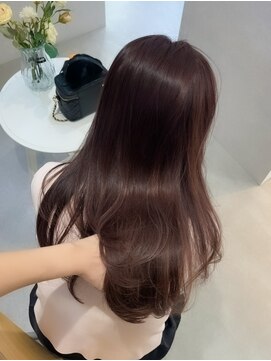 レンテ 千葉(LENTE) 春カラーピンクブラウン柔らかブラウンレイヤーカット顔まわり