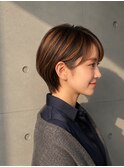 【狭山ヶ丘・武蔵藤沢】小顔ハンサムショート×暖色ハイライト