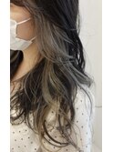 ロングヘアー×インナーカラーカラーシルバー