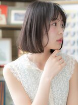 カバーヘアアンドスパ ブリス 浦和(COVER HAIR&SPA bliss)&nbsp;アッシュブラックツヤ髪耳かけ小顔前下がりボブ