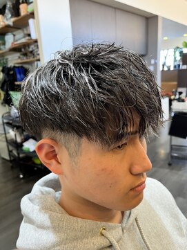 チュラバーバー 富田林店(CHURA BARBER) ツイストパーマ・ホワイトメッシュ