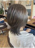 ウルフカット/グレージュ/ハイライト/20代/30代/40代/50代