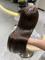 ロンドメリア 天神大名店(Lond Melia)&nbsp;★グレージュカラー斜めバングデザインカラーシルキー ベージュ