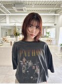 レイヤーカット × 暖色