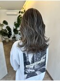 バレイヤージュモノトーングレー