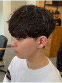 栃木緩め波巻きパーマシャドウパーマメンズマッシュウルフカット