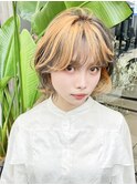 ミディアムショート顔周りレイヤー前髪カット_F20023