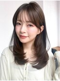 前髪カット顔周りレイヤーロングフェイスフレーミング_F31067