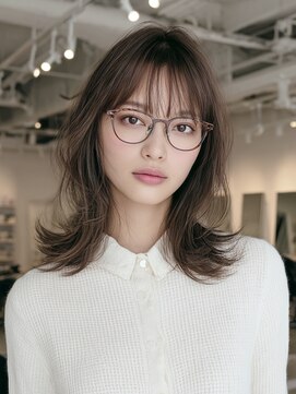 ノラ シブヤ(NORA) ハッシュカットミディアムレイヤーウルフボブ顔まわりレイヤー