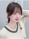 顔周りレイヤー大人ガーリー韓国ヘア似合わせカット_F31345