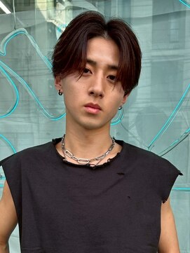 メンズサロン キング 枚方店(Men’s salon K!ng) 韓国マッシュセンターパートツーブロックニュアンスパーマウルフ