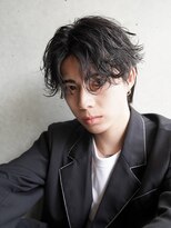 カライング(ing) スーツ短髪ツーブロック束感モテる黒髪シークレットパーマ流行