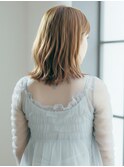 透明感ベージュ20代30代40代◎前髪あり小顔外ハネミニボブ高崎