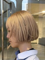 ヲタク 渋谷 代官山 恵比寿(wotaku.) ミルクティーベージュハイトーンダブルカラーケアブリーチボブ