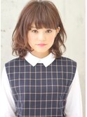 前髪カットで小顔になる！パーマミディアム