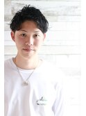 黒髪アップバンク束感ショート