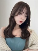 ブリーチなしベージュシアカラーオリーブベージュレイヤーカット