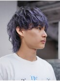 マッシュウルフ/シルバーアッシュ/波巻きパーマ/ブリーチ/姫路