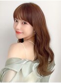 ★小顔前髪ワンカールくびレイヤーカット黒髪ストレート