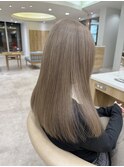 ホワイトベージュセミロング_ミルクティー_ダブルカラー