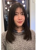 イメチェン外ハネボブ美髪ワイドバングミディアムレイヤーカット