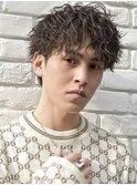 メンズ波巻きツイスパニュアンススパイラルスパイキーショート