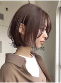 ミディアムレイヤーカット/似合わせカット/ダークアッシュ