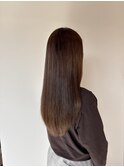 透け感ナチュラルブラウン×艶ストレートロング