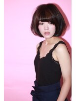 ソア 武蔵小杉(SOAR) ココアベージュグレージュカラーの黒髪ローライト小顔ボブウルフ