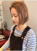《loty酒井美紀》お洒落ミニボブ×ミルクティーベージュ