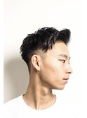 メンズかき上げニュアンスマッシュサイドパート韓国マッシュ
