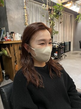 パム 恵比寿(PAM.) オレンジブラウン × ラフウェーブ