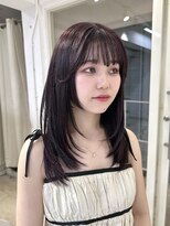 シーン(seen)&nbsp;★前髪ピンクベージュ小顔カットミディアムレイヤー★