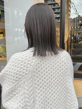 ヘアー アイス ルーチェ(HAIR ICI LUCE) ブリーチなしダブルカラーオリーブグレージュ/落合