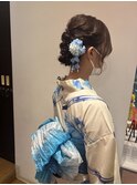 シニヨン×兵児帯アレンジ