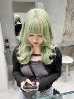ソル 栄矢場町(SOL)&nbsp;ペールグリーン/ハイレイヤー/ロングウルフ/名古屋美容院