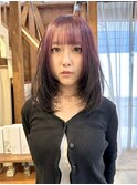 ルーツカラーデザインカラー裾カラーグラデーションカラーピンク