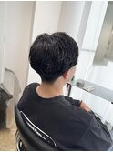 アップバング×ニュアンスパーマ