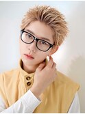 刈り上げなしスパイキーショートビジネスアップバング