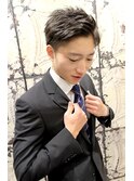 メンズカットツーブロックアップバングビジネス好印象