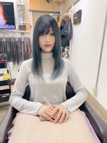 パーティパーティ ヘア(PARTYPARTY hair)&nbsp;横浜ハイトーン全頭金髪から～ブラック&ペールブルー
