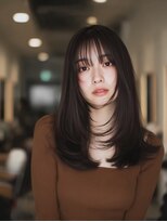 ケシキ 表参道 原宿(kesiki.)&nbsp;ミディアムレイヤー顔周りレイヤーハッシュカット韓国へア