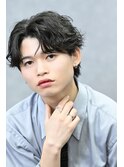 グランジパーマ、カジュアルセンターパート