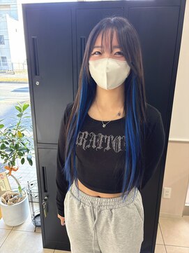 ヘアサロンラルガ 下曽根店(Hair salon Raruga) エクステ/レイヤーカット/ブルー/ダークブラウン