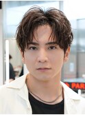 渋谷mensアクティブショートフェザーパーマセンターパート