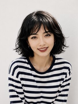 ノラ シブヤ(NORA) 小顔ミディアムパーマミディアムデジタルパーマボブパーマ前髪