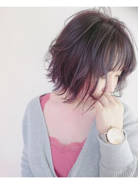 シーデン(C-den) 都会風切りっぱなしボブ×ラベンダーアッシュ×イルミナカラー