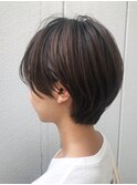 ナチュラルショート_オリーブカラーハイライトカラー_ba240991
