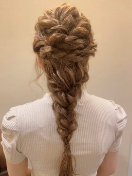 セットサロンフレア ヘアセット/ボブルフ/ショコラベージュ/カール/ベビーバング