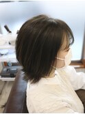 成人式終わってバッサリショートウルフ『オリーブグレー』